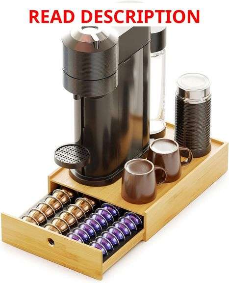 SpaceAid Bamboo Coffee Pod Holder for Nespresso