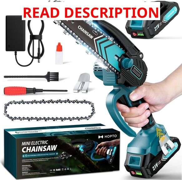 6 Inch Mini Chainsaw Cordless, Portable Electric Chain Saw, for Wood Cutting, Tree Trimming, Courtyard, Household, and Garden, Father's Day Gift for Men Dad Husband image