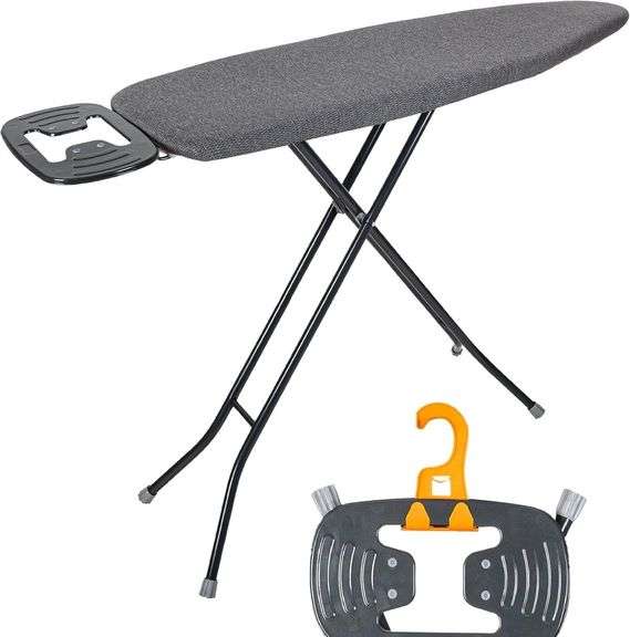 Ironing Board with Iron Rest, Iron Board with 3 Layers Extra Thick Cover, Compact and Space Saver Foldable Ironing Board, Adjustable Height, Easy Storage with Smart Hanger and Lightweight Design image