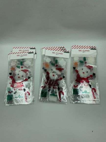 Lot of 3 Packs of Holiday Gel Clings image