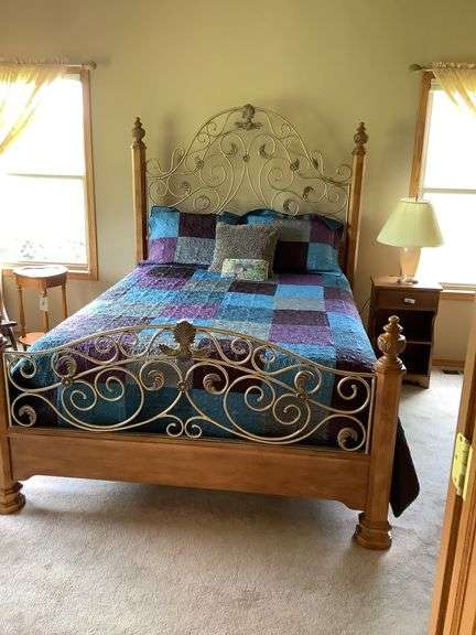 64”x84”x72” Full Size Bed Frame with Bedding, Mattress, and Box Springs