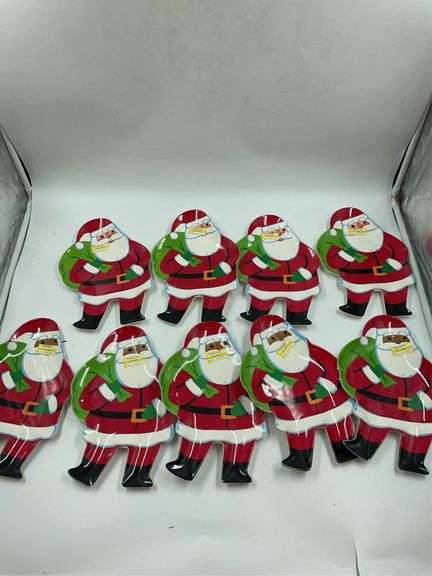 Set of Santa Claus Shaped Melamine Serving Trays image