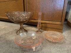 Pink Depression Glass Assortment - 4 Pieces