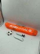Mini Soccer Goal Set, White Foldable Goal for Kids, Kids Goals for The Garden/Indoor/Outdoor(23.62in * 17.72in Goals +13cm Soccer)