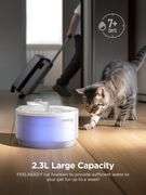 Cat Water Fountain, Pet Water Fountain Cat Fountain Water Bowl with LED Light, Ultra Quiet Cat Water Dispenser Water Drop Design with 3 Pack Filters (FN-W04)