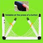 Mini Soccer Goal Set, White Foldable Goal for Kids, Kids Goals for The Garden/Indoor/Outdoor(23.62in * 17.72in Goals +13cm Soccer)