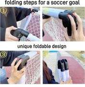 Mini Soccer Goal Set, White Foldable Goal for Kids, Kids Goals for The Garden/Indoor/Outdoor(23.62in * 17.72in Goals +13cm Soccer)