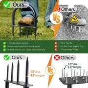 3 in 1 Lawn Tool Kit, Core Aerator Lawn Spike Tool, Half Moon Hand Yard Edging Tool for Landscaping, Coring Tool with Soil Core Tray, Manual Garden Plug Aerator for Grass Aeration