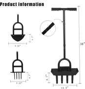3 in 1 Lawn Tool Kit, Core Aerator Lawn Spike Tool, Half Moon Hand Yard Edging Tool for Landscaping, Coring Tool with Soil Core Tray, Manual Garden Plug Aerator for Grass Aeration