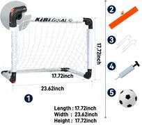 Mini Soccer Goal Set, White Foldable Goal for Kids, Kids Goals for The Garden/Indoor/Outdoor(23.62in * 17.72in Goals +13cm Soccer)