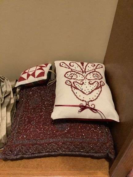 Assorted Decorative Pillows and Bedding