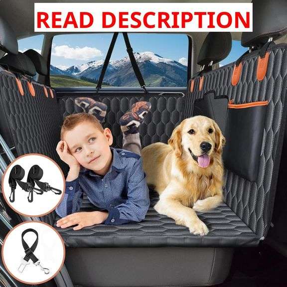 Back Seat Extender for Dogs-Supports 400lb,Hard Bottom Dog Car Seat Cover for Back Seat -Detachable,Scratch Proof Nonslip,Dog Hammock for Car,Truck with Anti-Slip Dispensing