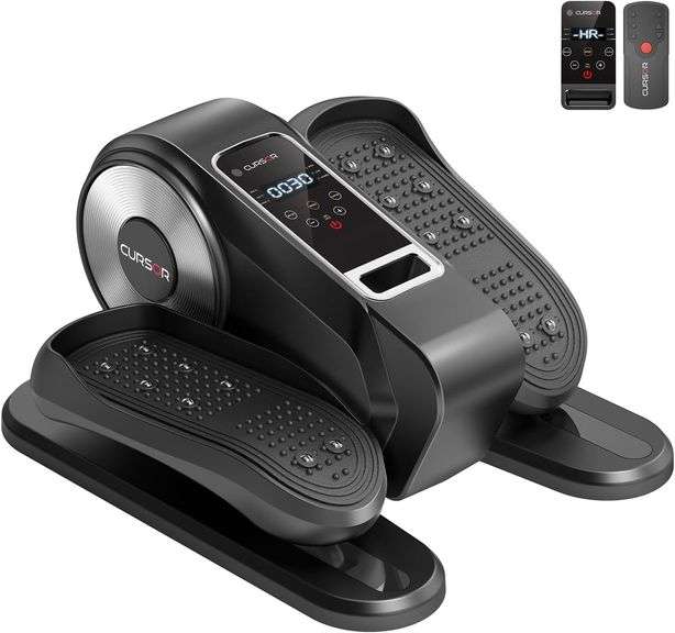 Under Desk Elliptical Machine, Electric Seated Pedal Exerciser, Mini Ellipse Leg Exerciser with Remoter, 12 Level Speeds, Forward & Reverse Direction, Manual & Auto Mode for Home Office image