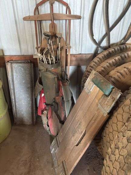 Golf Clubs and Bag, Sled, Auto Creeper image