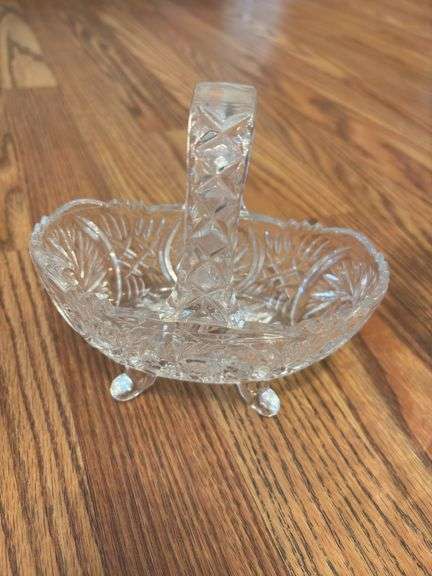 Pressed Glass Bowls and Baskets - 4 Pieces