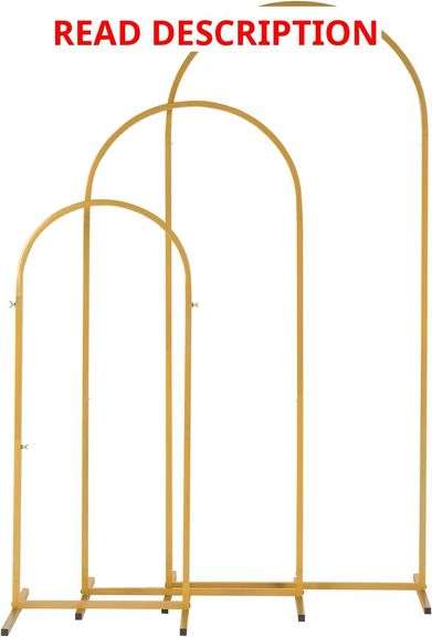 Ochine Gold Metal Wedding Arch for Ceremony, Metal Garden Arch Stand for Plants, Party Decoration image
