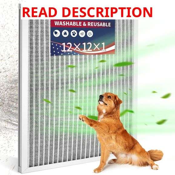 12x12x1 Electrostatic Air Filter - Reusable & Washable Furnace Filters for HVAC AC Systems - Aluminum Air Filter, Last a Lifetime - Filters Replacement for Home and Office Use image