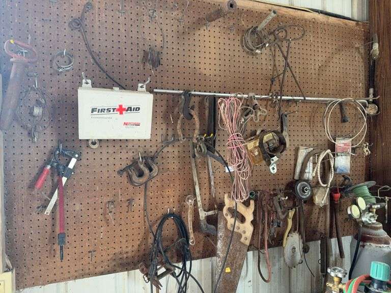 Assorted Tools and Supplies - First Aid Kit, Clamps, Saws, and More image
