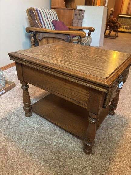 Accent End Table with Bottom Shelf