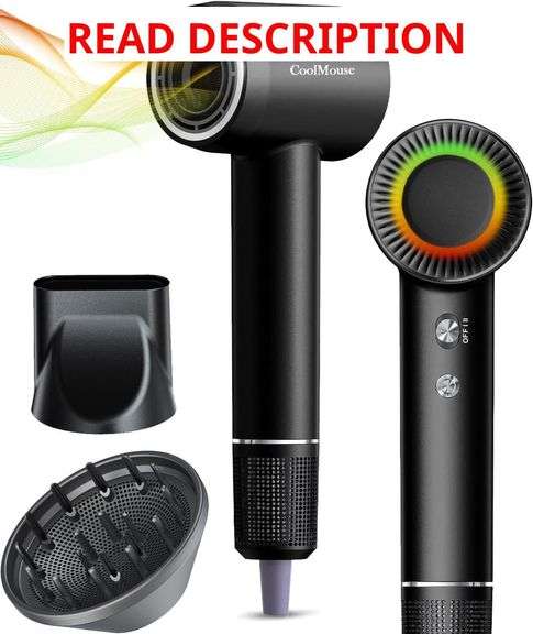 High-Speed Ionic Hair Dryer: 150000 RPM Brushless Motor 500 Millions Negative Ionic Care Blow Dryer for Fast Drying Low Noise Thermo-Control Hairdryer, Travel with Magnetic Diffuser & Nozzle