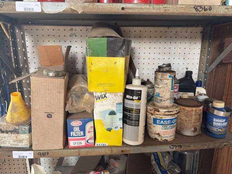 Lot of Various Oil Filters, Fuel Filters, Lubricants (2nd shelf) image