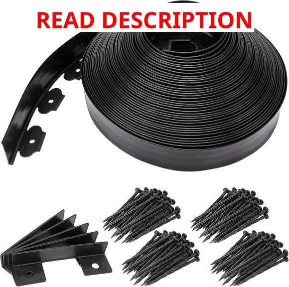 Landscape Edging 2.5 Inch Tall 100 FT, Black Edging for Landscaping with 5Pcs connectors and 120 Pcs Anchoring Spikes for Garden Flower Beds Yard Lawn