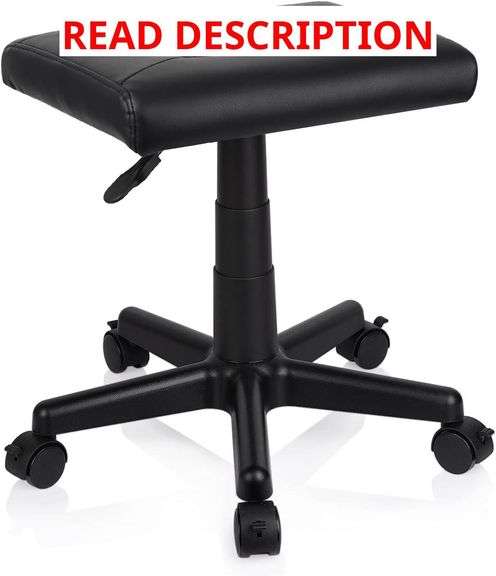 Footrest Stool Under Desk Adjustable Height Footrest Ottoman Ergonomic Foot Stool with Wheels 360 Rolling for Home Office (Black-1) image