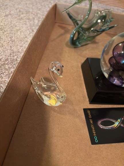Infinity Art Glass Collection - Swans, Sphere, Heart, Floral