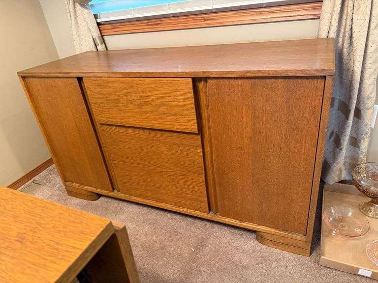 Wood Credenza with Drawers and Cabinet Space