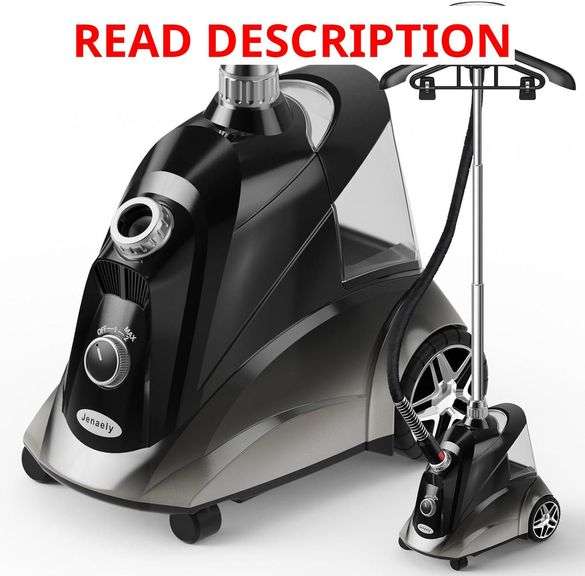 Steamer for Clothes, Jenaely 1500W Standing Garment Steamers, 35s Fast Heat-up, 80 Mins of Continuous Powerful Steam with 2.8L Water Tank, Pants Clip & Children's Clothing Hanger image