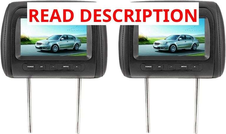 2pcs 7 in Control Adjustable Headrest LCD Video Monitor MP5 Display Black for Universal Car HD 800 x 480 RGB Screen with Infrared Transmitter image