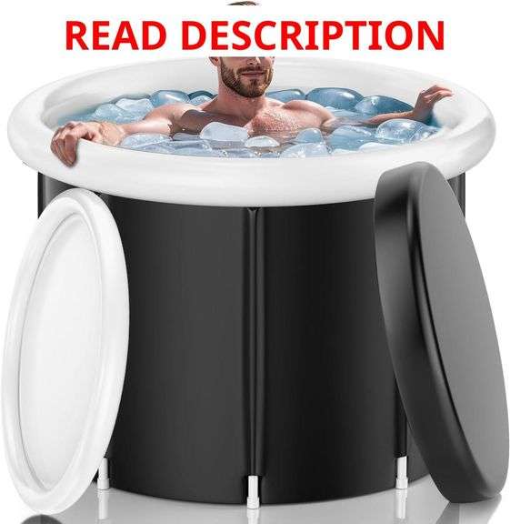 110 Gal Ice Bath Tub for Athletes - Insulated Cold Plunge Tub with Cover, XL Portable Foldable Ice Pod for Home, Gym & Outdoor Recovery, Cold Therapy Tub, Black image