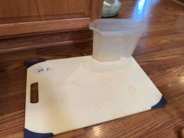 Cutting boards, measuring cups, Rival hand mixer
