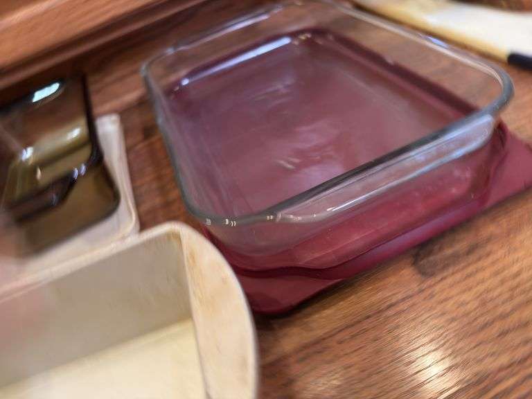 Pyrex, baking dishes, metal loaf pans