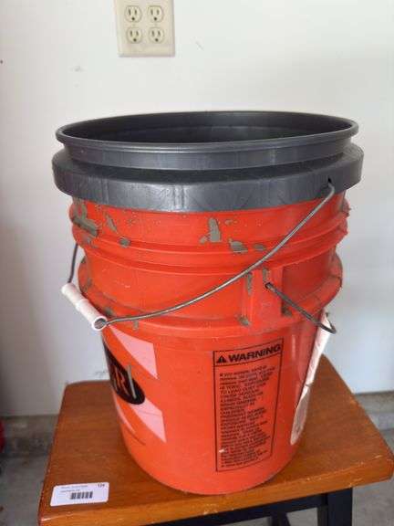 Pair of Buckets with Wooden Stool