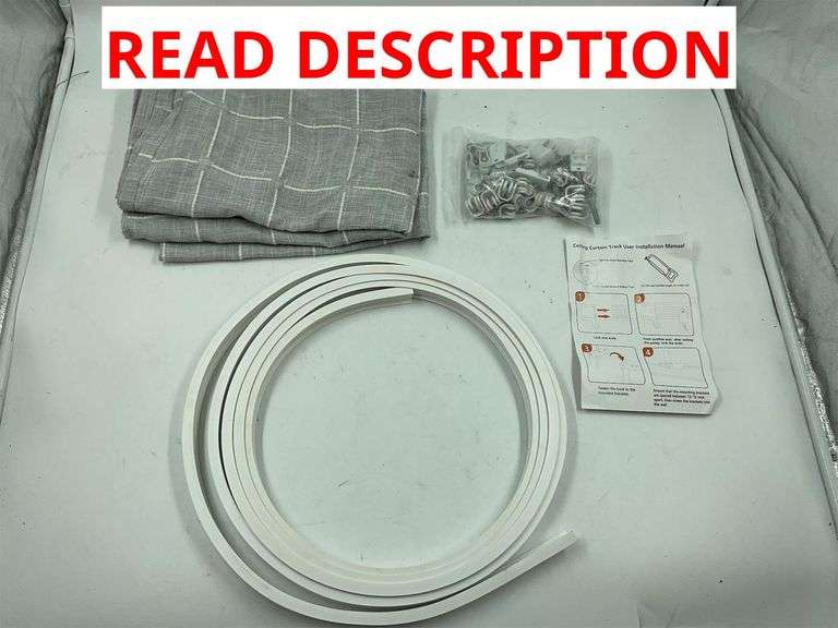 Ceiling curtain, track with hooks and curtain image