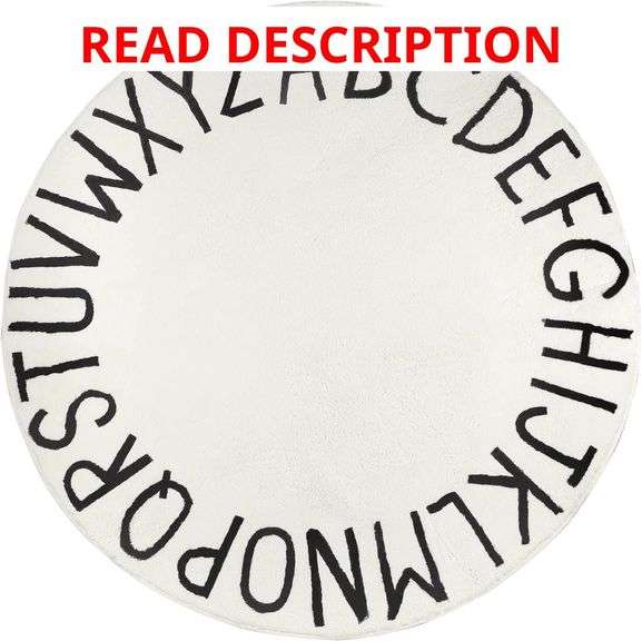 Topotdor Round Kids Play Rug Alphabet Nursery Area Rug Extra Large Soft Crawling Play Mat for Children Toddlers Bedroom (63 inch, Beige)
