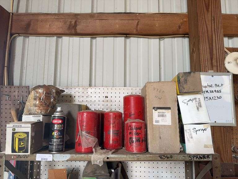 John Deere and Baldwin Filter Assortment (top shelf of rack) image