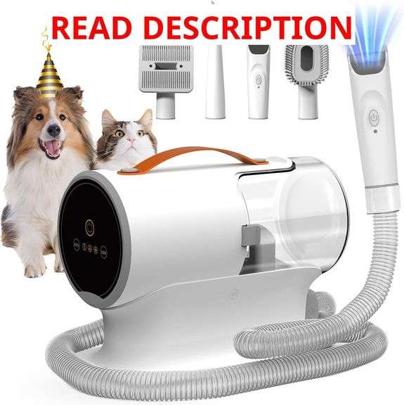 Dog Vacuum for Shedding Grooming, 12000pa Suction Dog Hair Vacuum, Dog Grooming Kit with 2l Dust Cup, Low Noise, 3 Levels, 5 Grooming Tools image