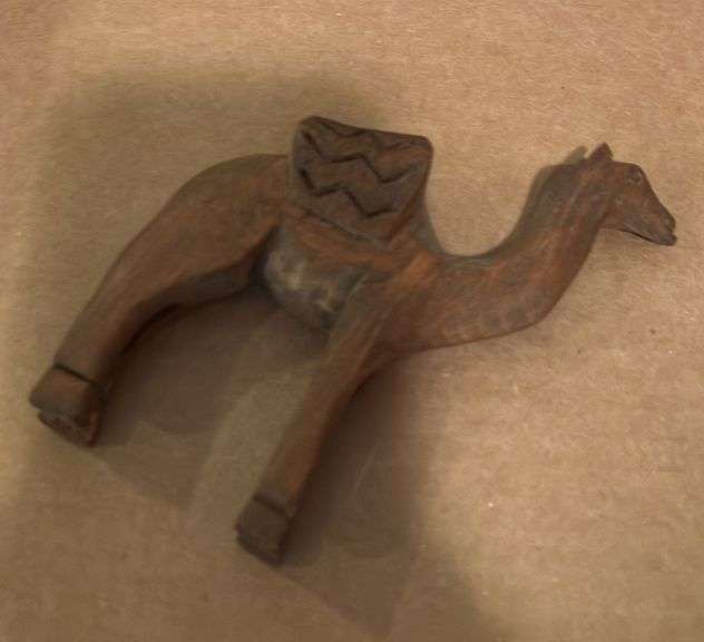 Hand Carved Wooden Figures - Camel & People
