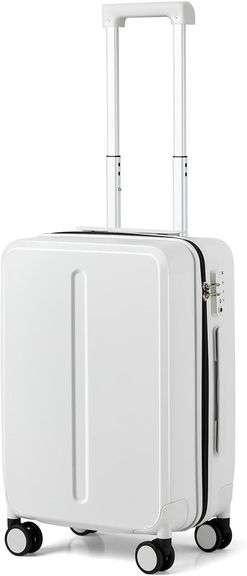 MILADA 20 Inch Carry On Luggage Airline Approved 22x14x9 Luggage Carry On Suitcase Hard Shell Suitcases with Wheels Carry on Bag Travel Luggage with TSA Lock, White image