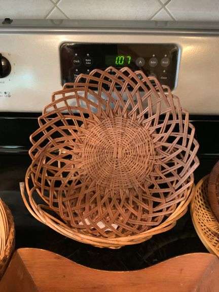 Assorted Woven Baskets and Decorative Tray