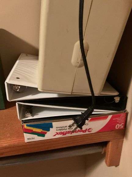 Metal Tool Box, Shredder, and Binders