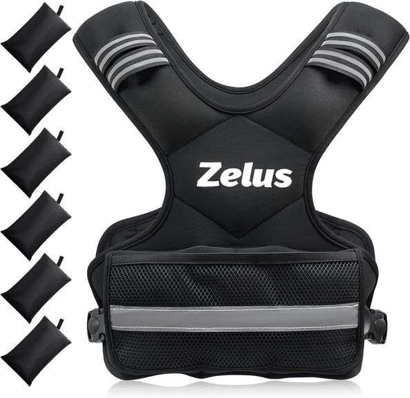 ZELUS Weighted Vest for Men and Women | 4-10lb/11-20lb/20-32lb Vest with 6 Ironsand Weights for Home Workouts | Adjustable Body Weight Vest Exercise Set for Cardio and Strength Training image
