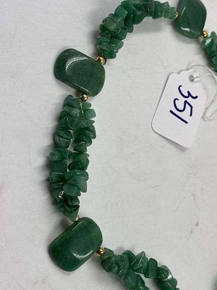 Green Aventurine Chip and Stone Necklace