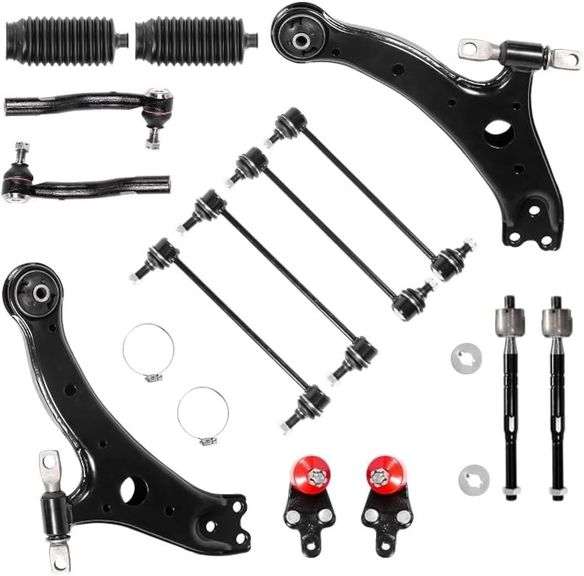 14PCS Suspension Kit Fits 2007 2008 2009 2010 2011 for Toyota Camry (USA Built Models Only) Front Lower Control Arm w/Ball Joints Sway Bars Tie Rods image