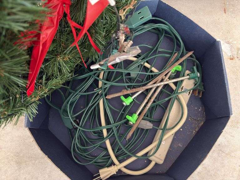 Pre-Lit Holiday Wreath with Ornaments and Light Cables