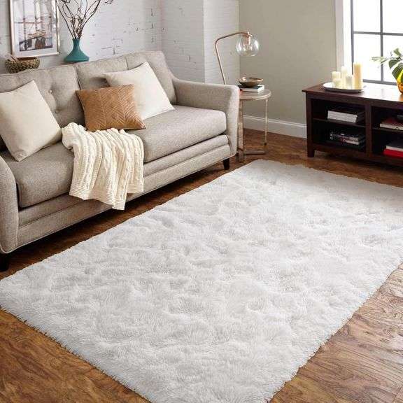 5x8 ft White Rugs for Living Room Fluffy Bedroom Rug Non-Slip Area Rugs Shag Carpet for Nursery Kids PlayRoom Dorm Office Indoor 1.7' Thick Modern Plush Carpets Teens PINK image
