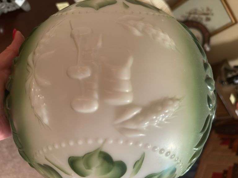 23" Rose Decorated Hurricane Lamp