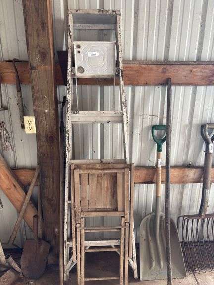 Aluminum Ladder and Folding Chair image